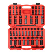 Tekton 3/8 Inch Drive 6-Point Impact Socket Set, 72-Piece (1/4-1 in., 6-24 mm) SID91404